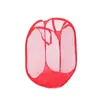Tela de color sólido transpirable cesto para ropa sucia portátil de malla cesta de almacenamiento para el hogar plegable caja de almacenamiento de ropa fabricantes venta al por mayor