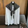 Xale triangular de tricô listrado estilo coreano para mulheres, moderno e versátil para outono e inverno, xale e cachecol de outer wear multifuncional