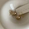Pendientes de perla color champán de alta calidad para mujer, estilo retro francés, personalizados, simples, versátiles, elegantes, a la moda, pendientes pendientes