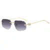 Gafas de Sol Sin Marco de Metal con Borde Cortado Estilo Nuevo 2026 para Mujer, Gafas de Moda Cuadradas de Gama Alta, Gafas de Sol con Protección UV Europeas y Americanas para Hombre