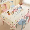 Nova toalha de mesa cartoon dopamina, à prova d'água e de óleo, toalha de mesa sem lavagem, capa de mesa de centro de luxo leve para casa