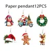 Nova Decoração de Festa Temática de Natal Adereços de Arranjo de Natal Chapéu de Papel Enfeites Pendurados de Palha Enfeites de Favo de Mel Óculos