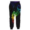 Calça Unisex de Perna Reta Estilo Fumaça de Chamas com Estampa Digital 3D Cruzada Solta Casual com Cordão Calça de Moletom Chrome Hearts