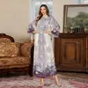 Nuevo Vestido Largo de Malla Estampado con Perlas en Stock, Vestido Estampado al por Mayor de Fábrica, Vestido de Fiesta