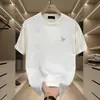 Camiseta de Manga Corta para Hombre de Alta Gama de Moda Verano 2025 Nuevo Estilo Ins Holgada Delgada Cuello Redondo Algodón Puro Fresca Top Tee