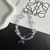 Nuevo Cordón Morado Transparente con Forma de Cola de Pez, Corazón y Estrella de Mar para Teléfono Móvil para Mujeres, Colgante Llavero para Bolso, Regalo