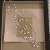 Colar de Pérolas de Argila com Cravação de Diamantes, Moda Retrô Francesa, Temperamento Elegante, Corrente para Clavícula, Toque de Luxo Leve e Alto Padrão