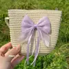 Nueva Bolsa Cruzada de Primavera y Verano para Niños, Monedero, Bolso de Playa para Viajes, Lindo Bolso de Paja con Flores, Bolso de Hombro para Niños Pequeños