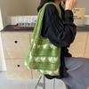 Cross-border New Hollow Knitted Bag Mulheres 2024 Novo Verão Handmade Knitted Underarm Bag Love Shoulder Knitted Bag