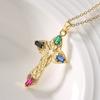 Collar con colgante geométrico de circonita bañado en oro de 18 quilates, estilo europeo y americano, de moda australiana, de lujo, ligero, para mujer, nuevo suministro transfronterizo
