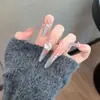 Unhas Vestíveis Cat-Eye Feitas à Mão, Adesivos de Unha, Unhas Vestíveis, Unhas Vestíveis de Luxo, Estilo Longo Cão Fino Brilhante