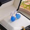 Venta Caliente Transfronteriza Tacones Altos de Biocerámica Pendientes de Bola de Ágata Perforación de Oreja Antialérgica Agujas para Oreja Pendientes de Estilo Chino Simple