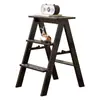 Escalera Taburete de Madera Maciza, Silla Escalera Plegable Multifuncional de Doble Propósito para el Hogar, Taburete Estable para Subir Escaleras, Escalera de Escalada para Interiores