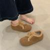 Versión de Piel de Vaca ~ Aumento Interior Zapatos Birkenstock de Piel Genuina para Mujer, Zapatos de Algodón Cálidos para Nieve con Suela Gruesa y Forro de Felpa para Mujer, Zapatos para Mujer Feos y Lindos para Dedo Gordo