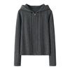 Cárdigan con capucha 100% Cachemir Puro Abrigo Suéter para Mujer Punto Casual Vestido de Otoño e Invierno Corte Delgado Otoño e Invierno Estilo Occidental