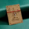Aleación de Navidad Alce Papá Noel Árbol de Navidad Copo de Nieve Caramelo Guantes Colgante Pulsera de Tarjeta Trenzada