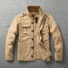Chaqueta nueva para hombre estilo americano transfronteriza, ropa de trabajo militar de primavera, abrigo de mezclilla para senderismo al aire libre, camuflaje, talla grande