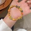 Jin Yan loja de ouro com o mesmo método antigo de areia ouro seda borboleta dança queimando esmalte azul pulseira borboleta pulseira vintage para enviar sua namorada