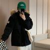 Parka Workwear Chaqueta de plumón para Mujer, Estilo Corto, Nuevo Modelo de Invierno, Engrosada, Chaqueta de Montañismo al Aire Libre a la Moda con Cuello Grande de Piel, Abrigo de Plumón de Pato Blanco