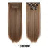 Set de 6 Piezas de Extensiones de Cabello Clip-In, Estilo Europeo y Americano, 16 Clips, Extensiones de Cabello Largo Lacio para Mujeres, Extensiones de Cabello Sin Costuras
