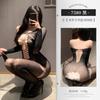 Feimu Calcetines Plio Ahuecados con Pedrería Estilo Americano Entrepierna Abierta Pecho Abierto Perspectiva Tentación Libre 7580 Lencería Sexy
