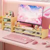 Soporte para Monitor de Computadora, Soporte para Dormitorio Estudiantil, Habitación de E-sports, Estación de Trabajo de Oficina, Multifuncional con Cajón de Almacenamiento y Estante Organizador