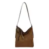 Bolso de Hombro Retro de Gamuza Simple para Mujer 2026 Otoño Invierno Nuevo Casual Gran Capacidad para Viaje Diario Bolso Cruzado de un Solo Hombro