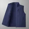 Chaleco Outdoor para Hombre de Doble Cara con Forro de Polar, Otoño/Invierno, Cuello Alto, Impermeable, Resistente al Desgaste, Multibolsillos, Chaleco de Fotografía