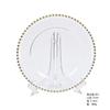 Plato de Vidrio Transparente con Perlas Doradas para Uso Doméstico, Plato para Frutas y Bocadillos para Sala de Estar, Plato para Filete de Banquete, Vajilla, Personalización de Regalo Navideño