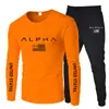 Nuevo Conjunto de Dos Piezas de Camiseta Cómoda de Cuello Redondo de Manga Larga de Moda para Primavera + Pantalones Deportivos Camisa de Grupo para Actividades al Aire Libre Traje de Trabajo