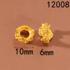 Accesorios Antiguos Vietnamitas de Oro de Arena Alta Retención de Color Cuentas Espaciadoras Colgante de Zirconio Incrustado de Durazno Cadena de Extensión para Pulsera y Collar Joyería DIY