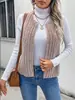 Chaleco de Punto Trenzado Estilo Europeo Sin Mangas Cárdigan Cuello en V Holgado Adelgazante Suéter Chaleco para Ponerse Encima Ropa de Abrigo