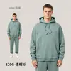 Moletom Americano Streetwear Pesado Outono e Inverno 320g, Modelagem Solta, Gola Redonda, Moletom Cross-border, Moletom com Capuz Personalizado Masculino