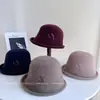 Sombrero de Pescador de Ala Ancha con Forma de Espiga de Trigo Estilo Nacional Retro, Gorro de Punto de Lana Australiana para Otoño e Invierno, Sombrero de Cubo con Hilo Dorado y Plateado