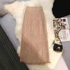 Tassel Design Sense Reta Cintura Alta Emagrecimento Saia De Malha Outono E Inverno Novo Estilo Coreano Solto A-line Grande Saia Swing Para Mulheres