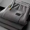 Pantalones de Chándal para Hombre de Fabricante Original para Otoño e Invierno, Cálidos, Holgados, Forrados de Felpa, Engrosados, de Pierna Recta, Casuales para Padres de Mediana Edad y Mayores