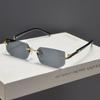 Nuevas gafas de sol para hombre de estilo empresarial de alto nivel transfronterizo europeo y americano, gafas de sol sin montura de diamantes, gafas de sol tipo caja