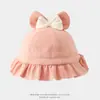 Novo Chapéu de Pescador Estilo Japonês para Bebê com Laço Super Fofo, Chapéu de Sol para Meninas para Uso Externo no Outono, Chapéu de Bebê para Exportação