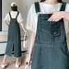 Fotos Reais, Preço Real: Vestido Salopete Jeans Casual Versátil de Novo Estilo, Vestido de Comprimento Médio Emagrecedor para Mulheres, Outros Estilos