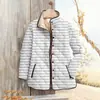 Sudadera de Algodón con Pliegues y Cuello Alto para Mujer 2025 Otoño e Invierno Rayada Sudadera para Mujer de 6 Botones