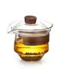 Tigela de chá de vidro borossilicato alto com tampa, xícara de chá anti-escaldante para uso doméstico, conjunto de chá kung fu, conjunto de bule de chá portátil, vidro resistente ao calor