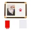 Porta-Retrato Memorial de Patinha de Animal de Estimação 7/8/10 Polegadas Papel Cartão com 2 Grades Almofada de Patinha Sem Tinta Lavável Coleção de Patinhas de Gato Porta-Retrato