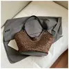 Bolsa de Lona Estilo Coreano Transfronteriza Gran Capacidad Estampado de Leopardo Bolsos de Hombro de Pana Bolsa de Compras Versátil Bolsa