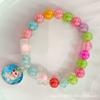 Pulsera para niños Cuentas color AB Cuentas transparentes Linda Pulsera elástica de Princesa de Hielo Juguete para niña Regalo de jardín de infancia