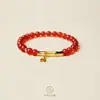 Pulsera de Ágata Roja de Alta Fidelidad Directa de Fábrica Pulsera de Bambú para Mujer Regalo de Año de Nacimiento Rojo