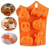 En stock modelo de silicona para chocolate de Halloween de 6 piezas, modelo de rejilla de hielo, modelo para hornear hecho a mano, molde para pastel decorativo DIY