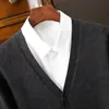 Nuevo cárdigan de cachemira para hombre Otoño/Invierno 2023, Abrigo suéter de punto liso con cuello en V, Chaqueta de punto de lana estilo coreano