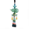 Colgante de perfume de coche de fábrica Xiangyun, calabaza de loto de jade verde, colgante creativo para decoración de coche, accesorios para coche al por mayor