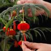 Adornos Colgantes de Farolillos Pequeños Afelpados para Árboles, Decoraciones de Año Nuevo 2026, Farolillos Rojos de Estilo Chino, Adornos Colgantes para Jardín y Bonsái de Año Nuevo