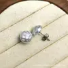 Aretes de Titanio F136 con Efecto Perlado de Ondas de Agua y Cierre de Mariposa Integrado Joyería para Piercings de Aleación de Titanio G23 Venta al por Mayor